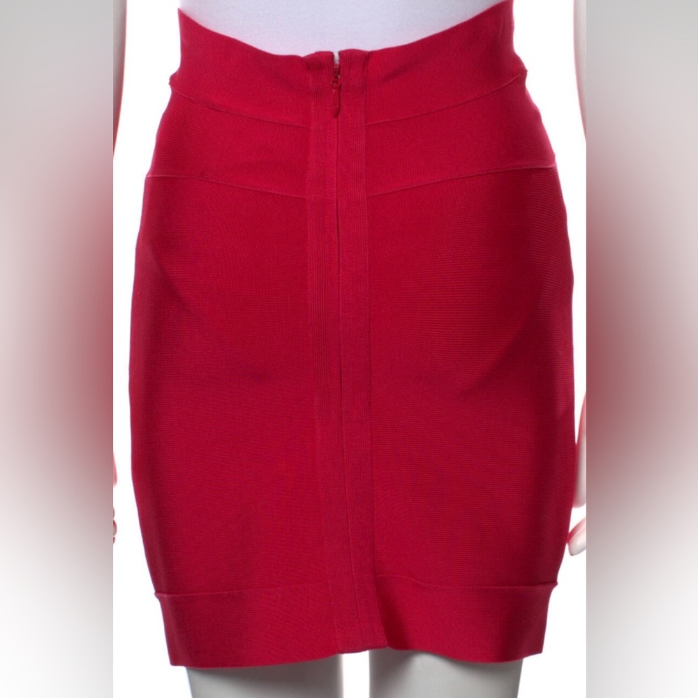 Herve Leger Raspberry Mini Skirt - Picture 3 of 8